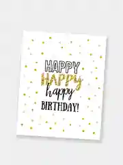 Бежевый открытки "Happy Birthday" в мини-формате