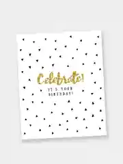 Серебряный открытки "Happy Birthday" в мини-формате