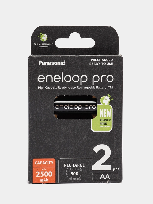 Аккумуляторы Panasonic Eneloop Pro BK-3HCDE/2BE, 2500 mAh, 2 штуки, AA