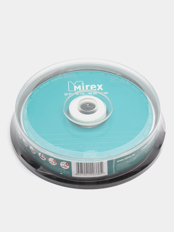 Диск Mirex CD-RW 700MB 12x Cake Box, UL121002A8L, 10 штук