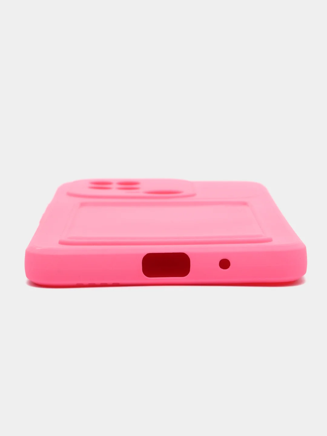 Розовый чехол для Xiaomi Redmi 10C / Poco C40, Сяоми Редми 10С силиконовый, с карманом для карты
