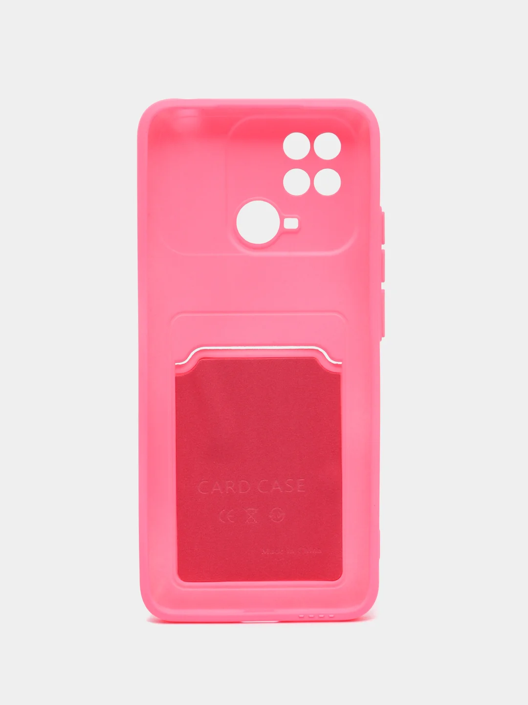 Розовый чехол для Xiaomi Redmi 10C / Poco C40, Сяоми Редми 10С силиконовый, с карманом для карты