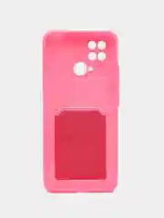 Розовый чехол для Xiaomi Redmi 10C / Poco C40, Сяоми Редми 10С силиконовый, с карманом для карты