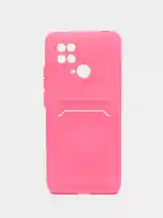 Розовый чехол для Xiaomi Redmi 10C / Poco C40, Сяоми Редми 10С силиконовый, с карманом для карты