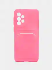 Розовый чехол Samsung Galaxy A33, Самсунг Галакси А33 5G силиконовый, с карманом для карты