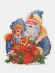 Желтый украшения на новый год / Плакат, звезда, бусы, мишура