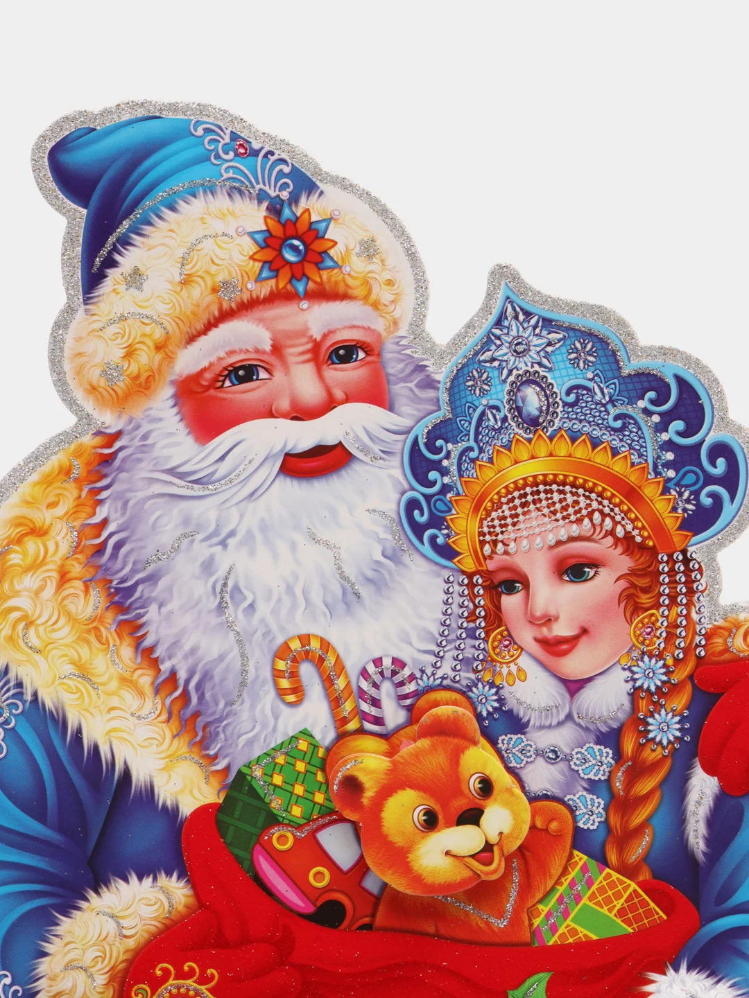 Желтый украшения на новый год / Плакат, звезда, бусы, мишура