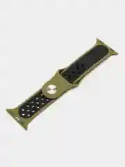 Хаки ремешок для Apple Watch 3,4,5 поколения 38/40 мм. двухцветный, силиконовый