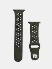 Зеленый ремешок для Apple Watch 3,4,5 поколения 38/40 мм. двухцветный, силиконовый