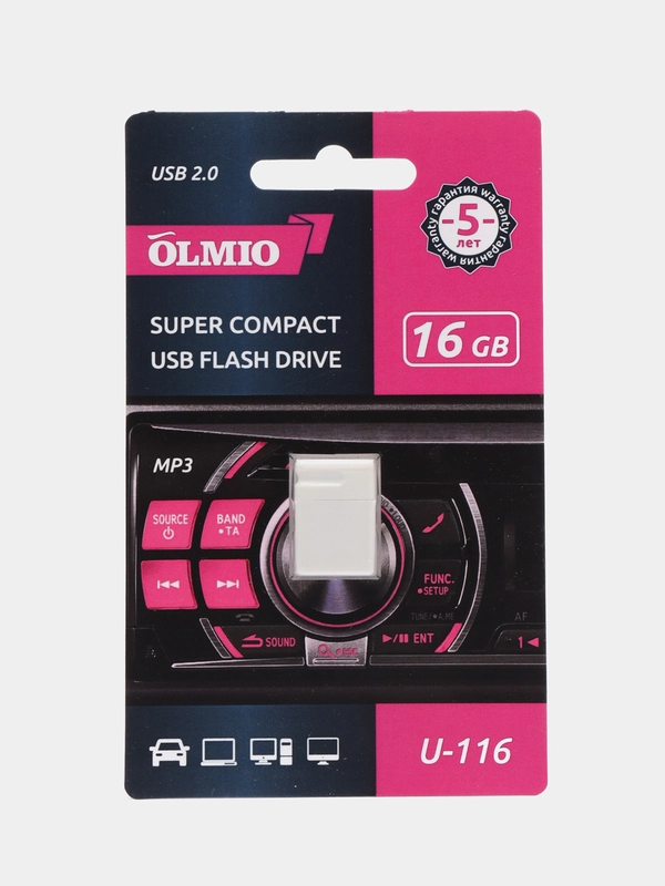 Флешка OLMIO USB U-116, USB 2.0, 3 объема