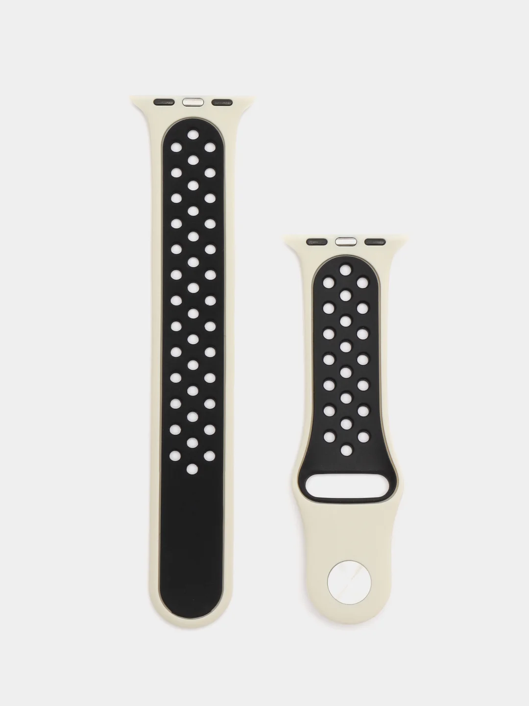 Бежевый ремешок для Apple Watch 3,4,5 поколения 38/40 мм. двухцветный, силиконовый