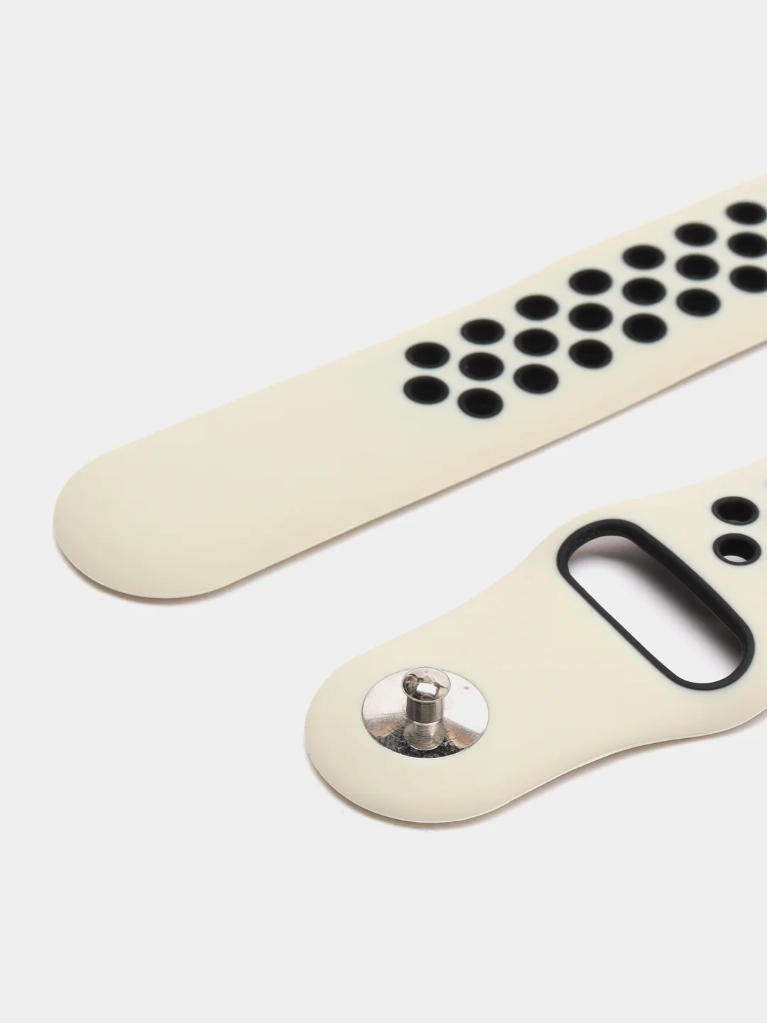 Бежевый ремешок для Apple Watch 3,4,5 поколения 38/40 мм. двухцветный, силиконовый