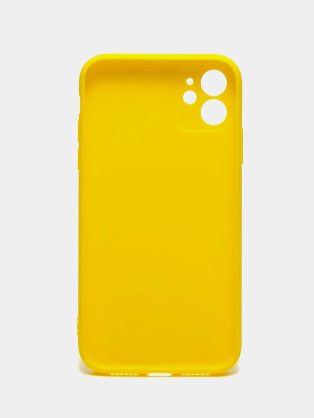 Желтый чехол iPhone 11 силиконовый с защитой камеры противоударный ( Айфон 11 )
