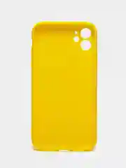 Желтый чехол iPhone 11 силиконовый с защитой камеры противоударный ( Айфон 11 )