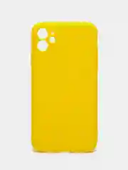 Желтый чехол iPhone 11 силиконовый с защитой камеры противоударный ( Айфон 11 )