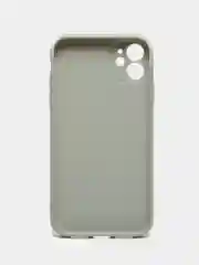 Серый чехол iPhone 11 силиконовый с защитой камеры противоударный ( Айфон 11 )