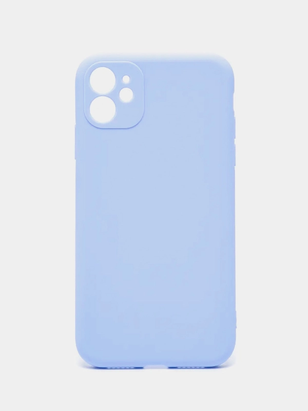 Чехол iPhone 11 силиконовый с защитой камеры противоударный ( Айфон 11 )