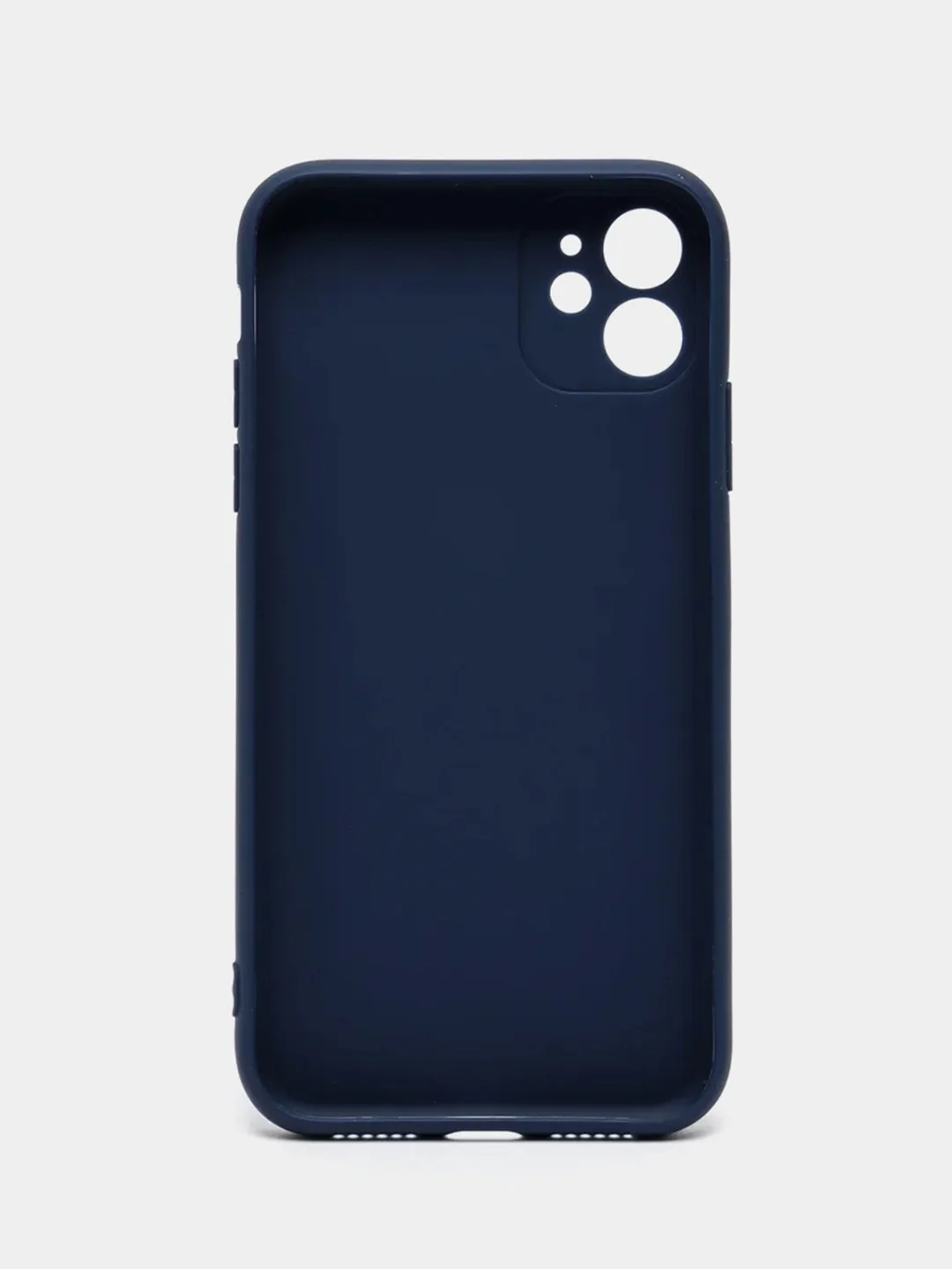 Темно-синий чехол iPhone 11 силиконовый с защитой камеры противоударный ( Айфон 11 )