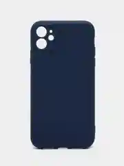 Темно-синий чехол iPhone 11 силиконовый с защитой камеры противоударный ( Айфон 11 )