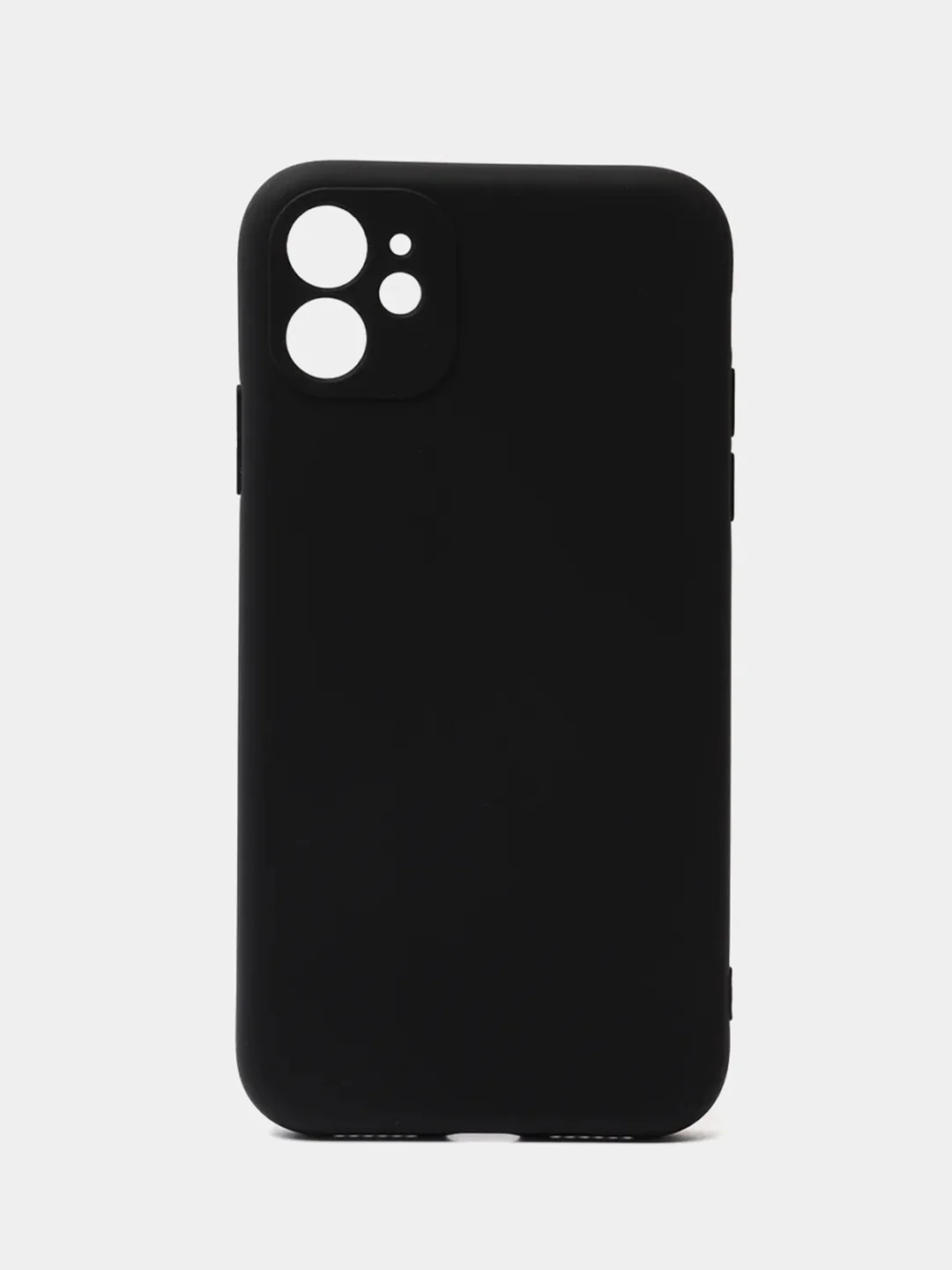 Черный чехол iPhone 11 силиконовый с защитой камеры противоударный ( Айфон 11 )