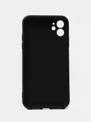 Черный чехол iPhone 11 силиконовый с защитой камеры противоударный ( Айфон 11 )