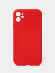 Красный чехол iPhone 11 силиконовый с защитой камеры противоударный ( Айфон 11 )