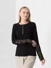 Черный базовый женский джемпер LaFemme