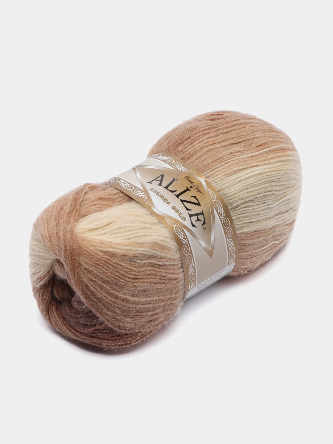 Светло-коричневый пряжа Ангора Голд Батик Angora Gold Batik Alize 20% Шерсть 80% Акрил 100г 550м