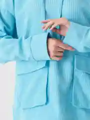 Голубой костюм женский, спортивный, вельветовый