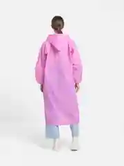 Розовый плащ-дождевик с капюшоном, многоразовый