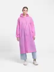 Розовый плащ-дождевик с капюшоном, многоразовый