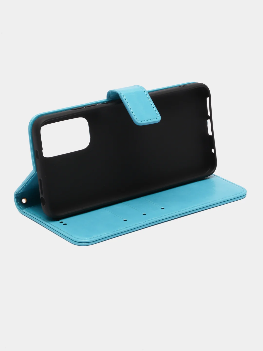Голубой кожаный PU чехол-книжка Xiaomi Redmi Note 11 / Redmi Note 11S