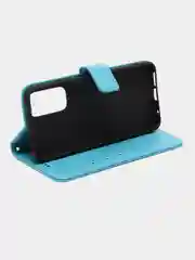 Голубой кожаный PU чехол-книжка Xiaomi Redmi Note 11 / Redmi Note 11S