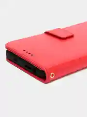 Алый кожаный PU чехол-книжка Xiaomi Redmi Note 11 / Redmi Note 11S