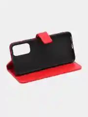 Алый кожаный PU чехол-книжка Xiaomi Redmi Note 11 / Redmi Note 11S