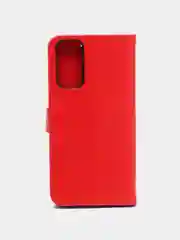 Алый кожаный PU чехол-книжка Xiaomi Redmi Note 11 / Redmi Note 11S