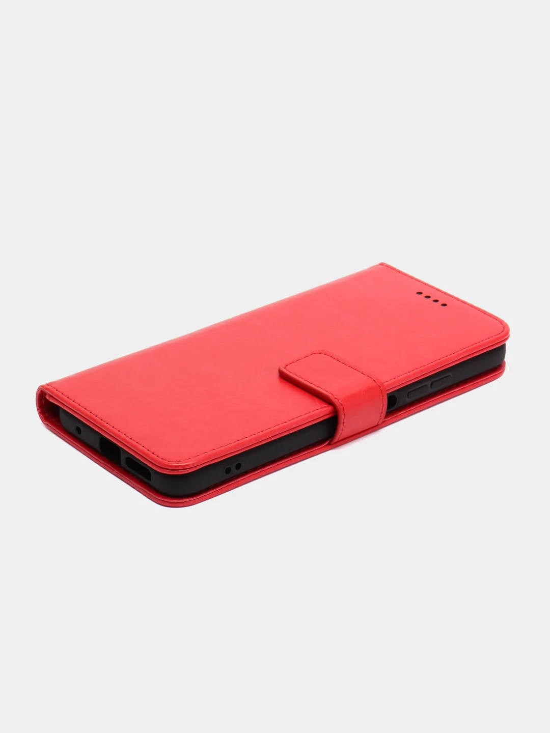 Алый кожаный PU чехол-книжка Xiaomi Redmi Note 11 / Redmi Note 11S