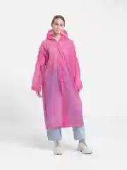 Розовый плащ-дождевик с капюшоном, многоразовый, унисекс