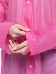 Розовый плащ-дождевик с капюшоном, многоразовый, унисекс
