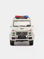 Белый машинка Mercedes-Benz Гелендваген полиция, металлическая