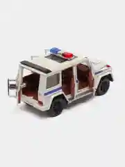 Белый машинка Mercedes-Benz Гелендваген полиция, металлическая