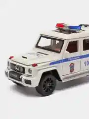 Белый машинка Mercedes-Benz Гелендваген полиция, металлическая