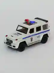 Белый машинка Mercedes-Benz Гелендваген полиция, металлическая