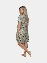 Хаки платье женское из хлопка, туника домашняя