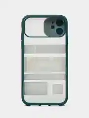 Зеленый чехол для айфон 11 / 12 Pro Max с защитой камеры матовый полупрозрачный iPhone про макс
