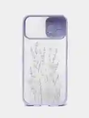 Лавандовый чехол для айфон 11 / 12 Pro Max с защитой камеры матовый полупрозрачный iPhone про макс