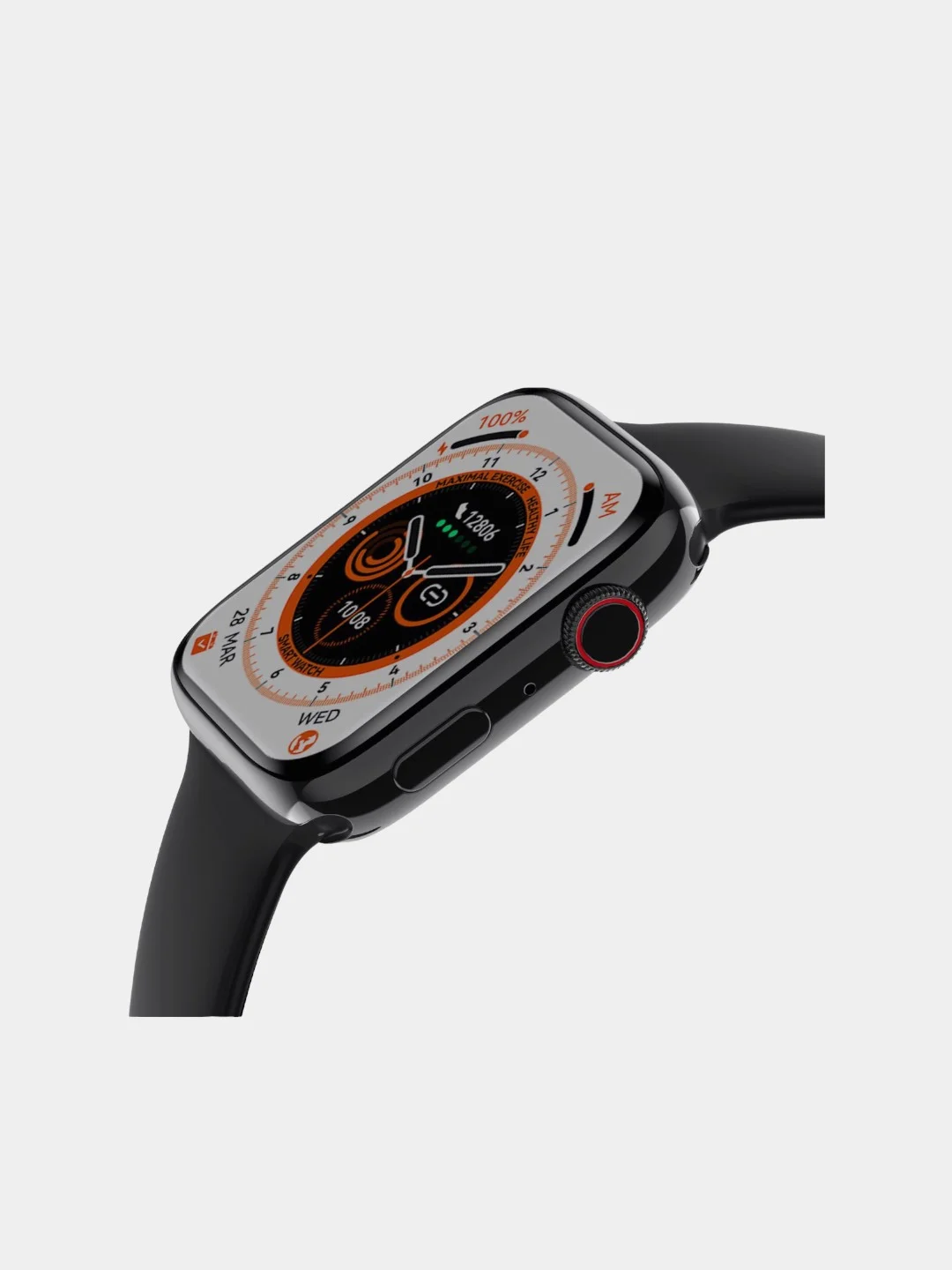 Серебряный умные смарт часы 8 серии Smart Watch DT NO1, 1.8 Max, 45 мм безрамочные