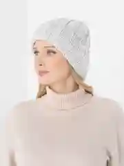 Серый шапка женская, утеплённая, зимняя, из шерсти, с подкладкой на флисе