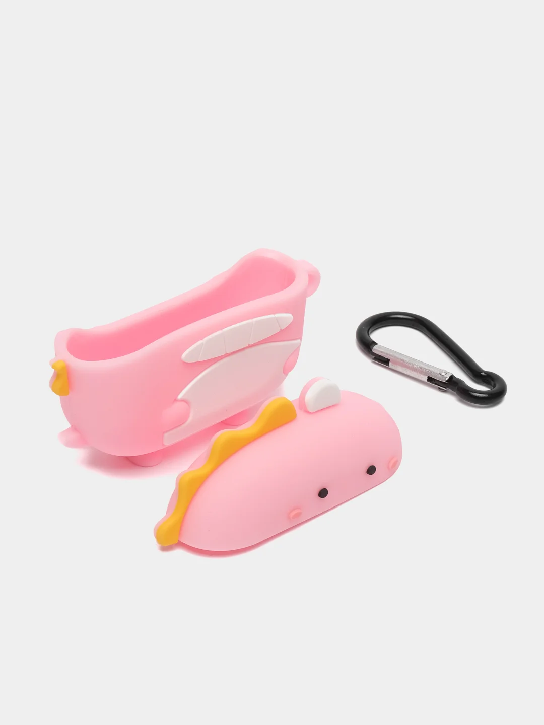 Сиреневый чехол для беспроводных наушников Apple AirPods 1, 2, с карабином, силиконовый