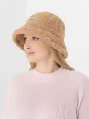 Бежевый меланж женская теплая панама шляпа из искусственного меха